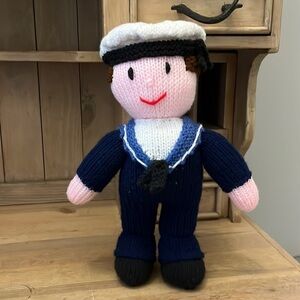 Knitted Sailor Doll Jean Greenhowe Pattern Knitted Mascot Softie Boy Hand Made